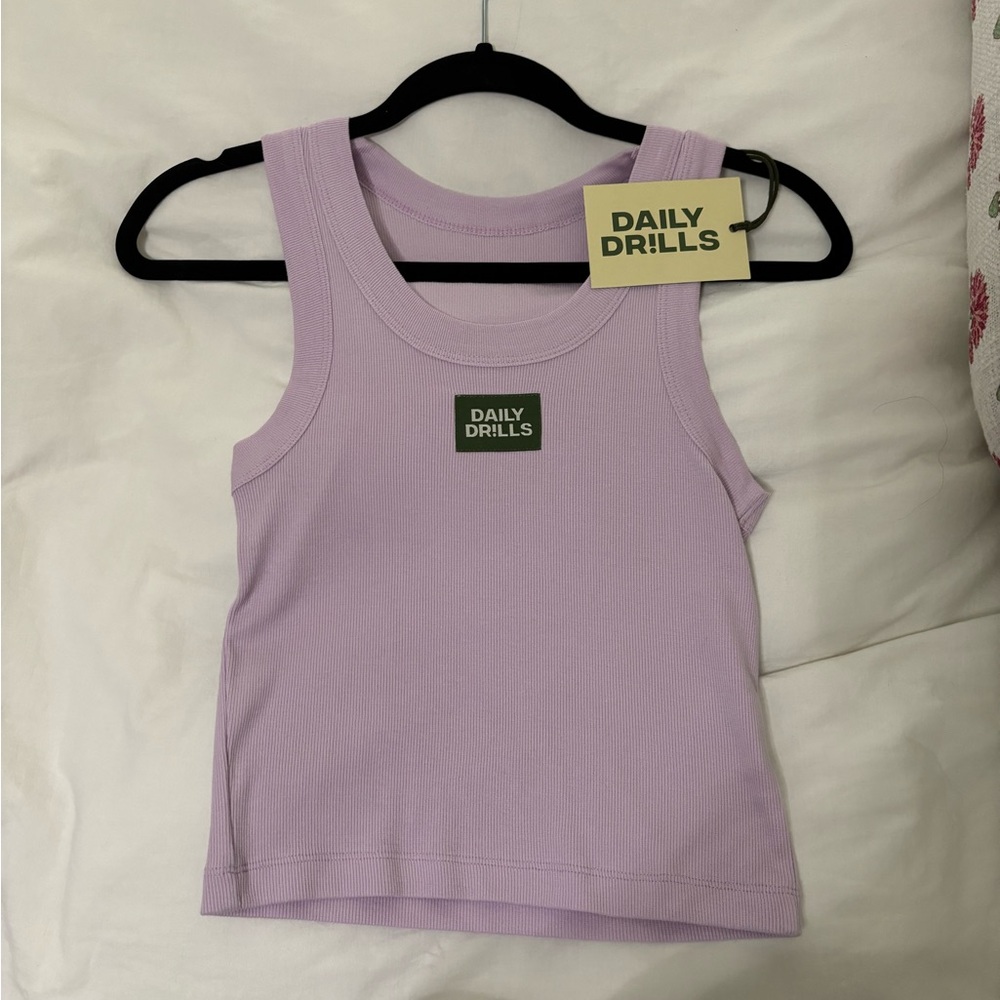 NWT DAILY DRILLS LAVENDER TANK TOP
